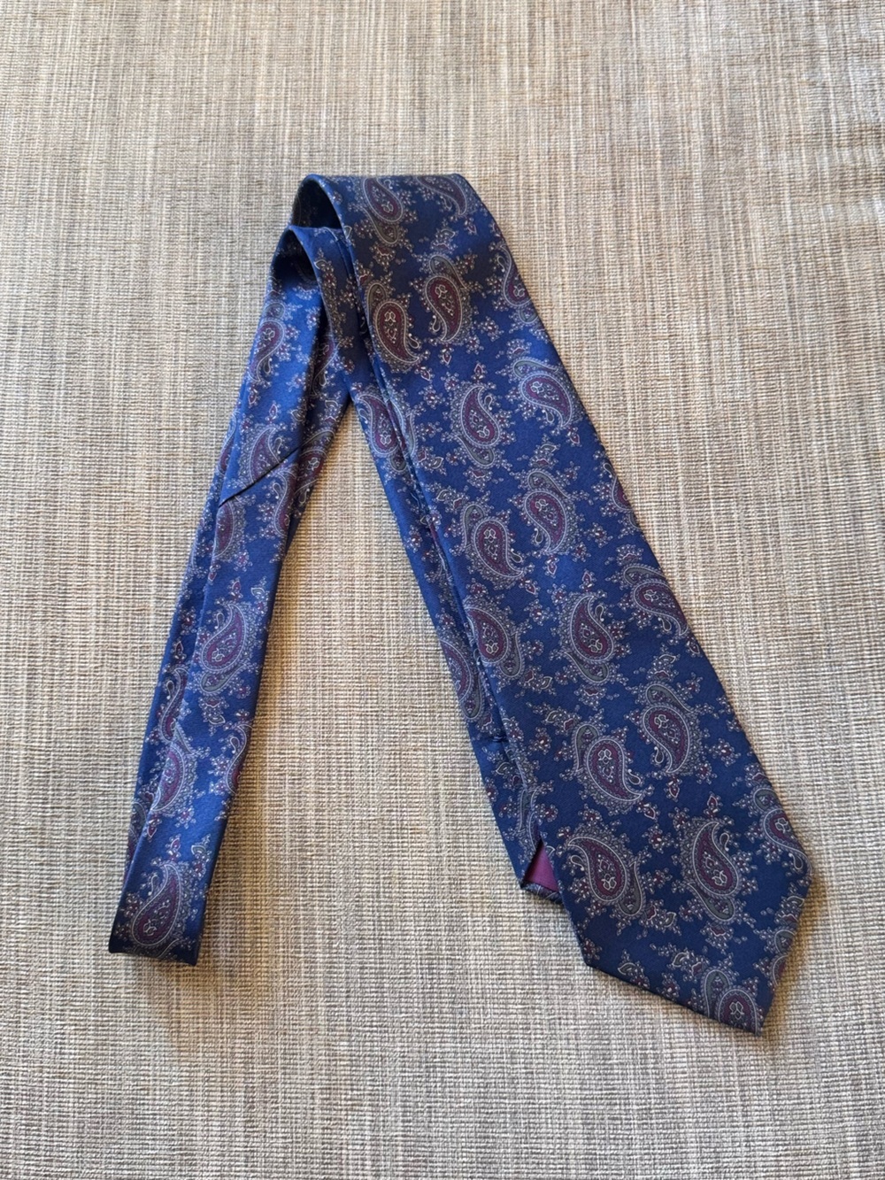 Vintage Bert Pulitzer Blue Paisley Silk Tie